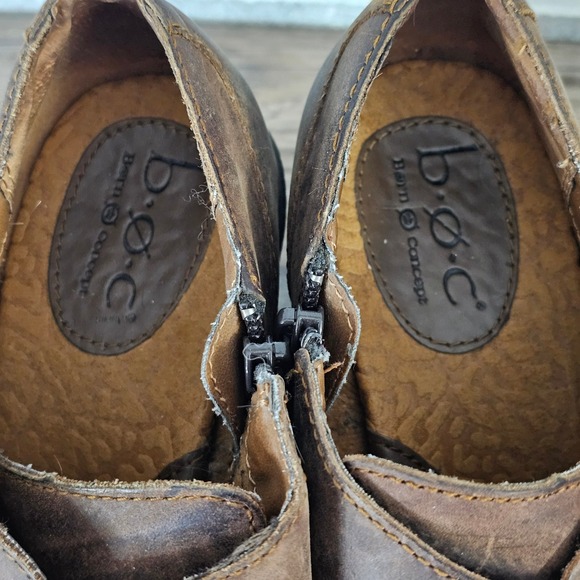 b.o.c Brown Leather Mary Jane Heels EU 41 Womens 9.5 Chunky Y2K 90s Shooties - Picture 7 of 9